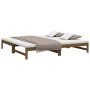 Sofá cama extraíble madera de pino marrón miel 2x(80x200) cm