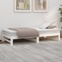 Sofá cama extraíble madera maciza de pino blanco 2x(75x190) cm