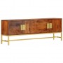 Mueble para TV de madera maciza de acacia 140x30x50 cm