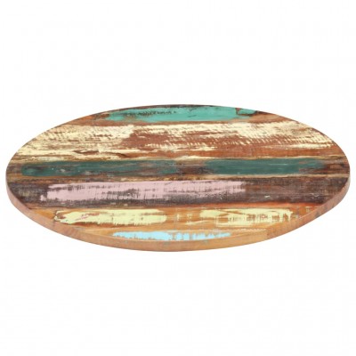 Tablero de mesa redonda 80 cm 25-27 mm madera maciza reciclada