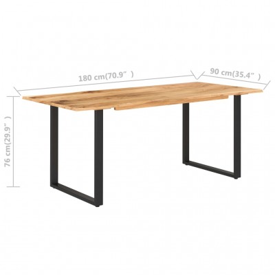 Mesa de comedor de madera maciza de acacia 180x90x76 cm - referencia  Mqm-286472