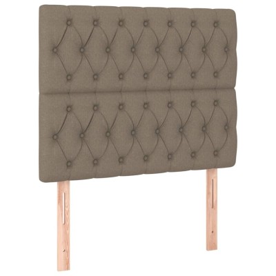 Cama box spring con colchón tela gris taupe 90x200 cm - referencia  Mqm-3130405