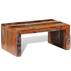 Mesa de centro rectangular de madera reciclada