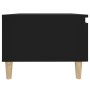 Mesa auxiliar de madera contrachapada negro 50x46x35 cm
