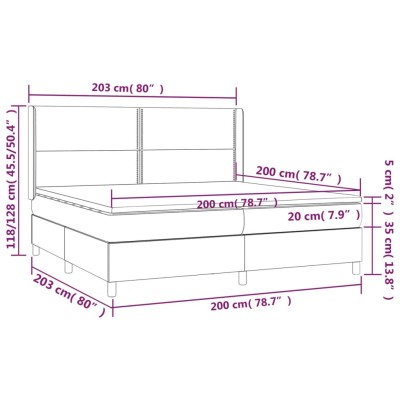 Cama box spring con colchón Moderno Cama para adulto terciopelo gris claro  200x200 cm ES47120A