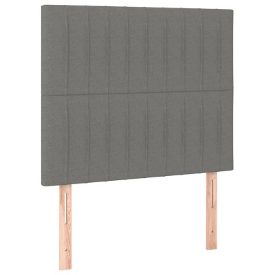 Cama box spring con colchón tela gris oscuro 80x200 cm