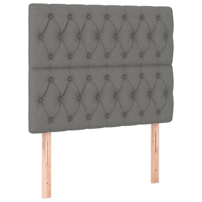 Cama box spring con colchón tela gris oscuro 90x200 cm - referencia  Mqm-3128174