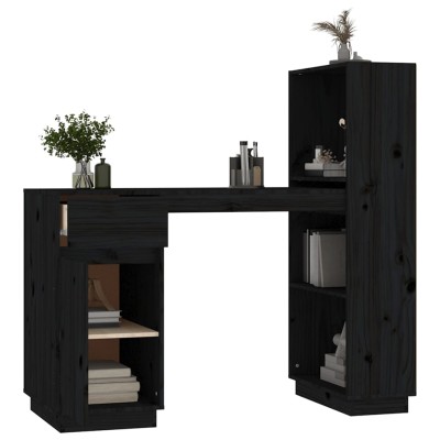Maison Exclusive Soporte de monitor madera maciza de pino negro 80x24x10,5  cm