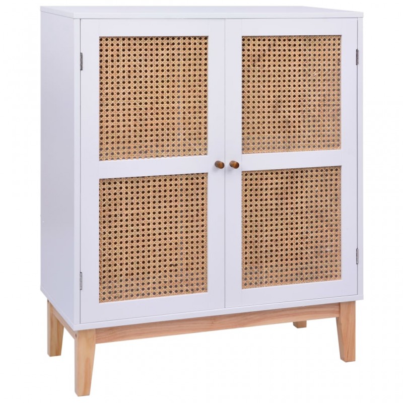 Mueble aparador de comedor de ESCANAR color hormigón y blanco 118,5x35x82  cm - Centro Mueble Online