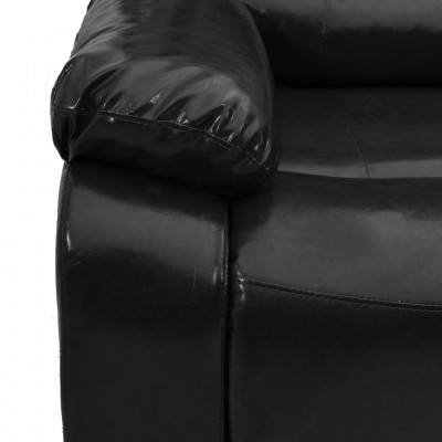 Sillón reclinable con reposapiés cuero sintético negro - referencia  Mqm-356592