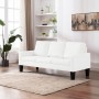 Sofá de 3 plazas de cuero sintético blanco