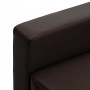 Sofá de 3 plazas con reposapiés cuero sintético marrón