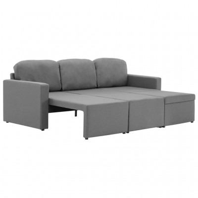 Sofá cama modular de 3 plazas tela gris claro - referencia VidaXL-288783