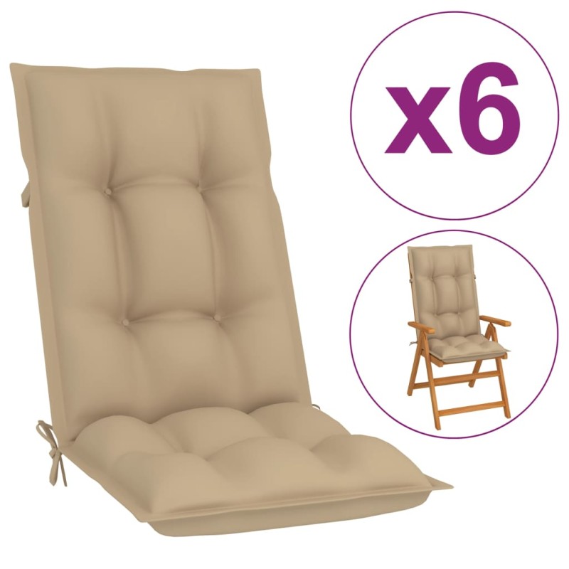 YSCO - Juego de 6 cojines para sillas de comedor de 18 x 18 pulgadas,  almohadillas para sillas de comedor en forma de U XL con lazos, cojín de  asiento