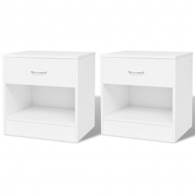 242547  Nightstand 2 pcs with Drawer White