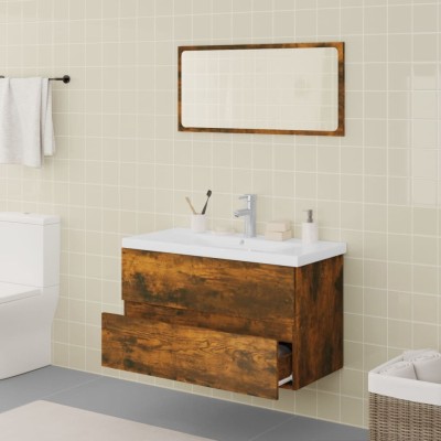 Armario de baño,Mueble Baño madera contrachapada color roble 60x33x61 cm  vidaXL
