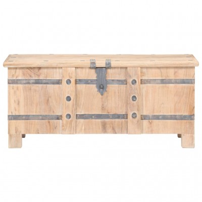 Baúl de almacenaje de madera maciza de acacia 110x35x41 cm