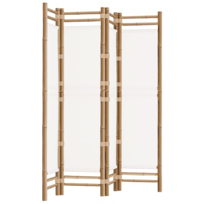  Biombo decorativo portátil de bambú trenzado, 4 paneles  plegables, pantalla divisoria, Bambú, Beige : Hogar y Cocina