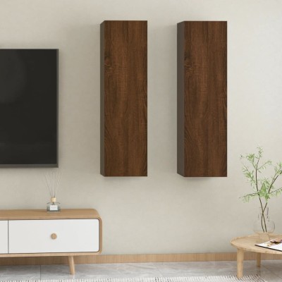 Denver - Mueble de pared para TV, color marrón y