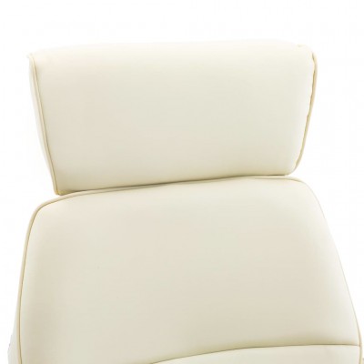 vidaXL Sillón orejero reclinable de cuero sintético blanco crema – Pensando  en Casa