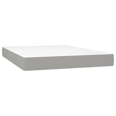 Maison Exclusive Cama box spring con colchón tela gris claro 90x190 cm