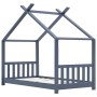 Estructura de cama infantil madera maciza pino gris 80x160 cm