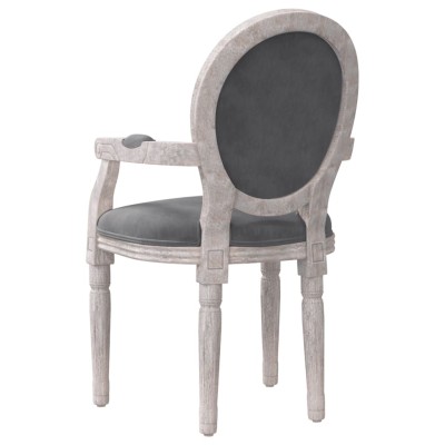 STEFFIE Silla de comedor con reposabrazos terciopelo Gris 