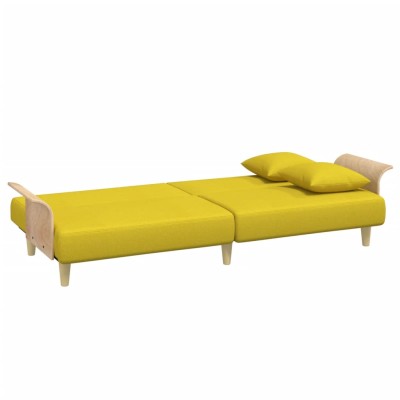 Sofá cama con reposabrazos tela amarillo claro - referencia Mqm-351847