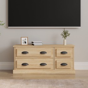 Mesa TV Salon,Mueble de TV hierro y madera contrachapada 105x30x45