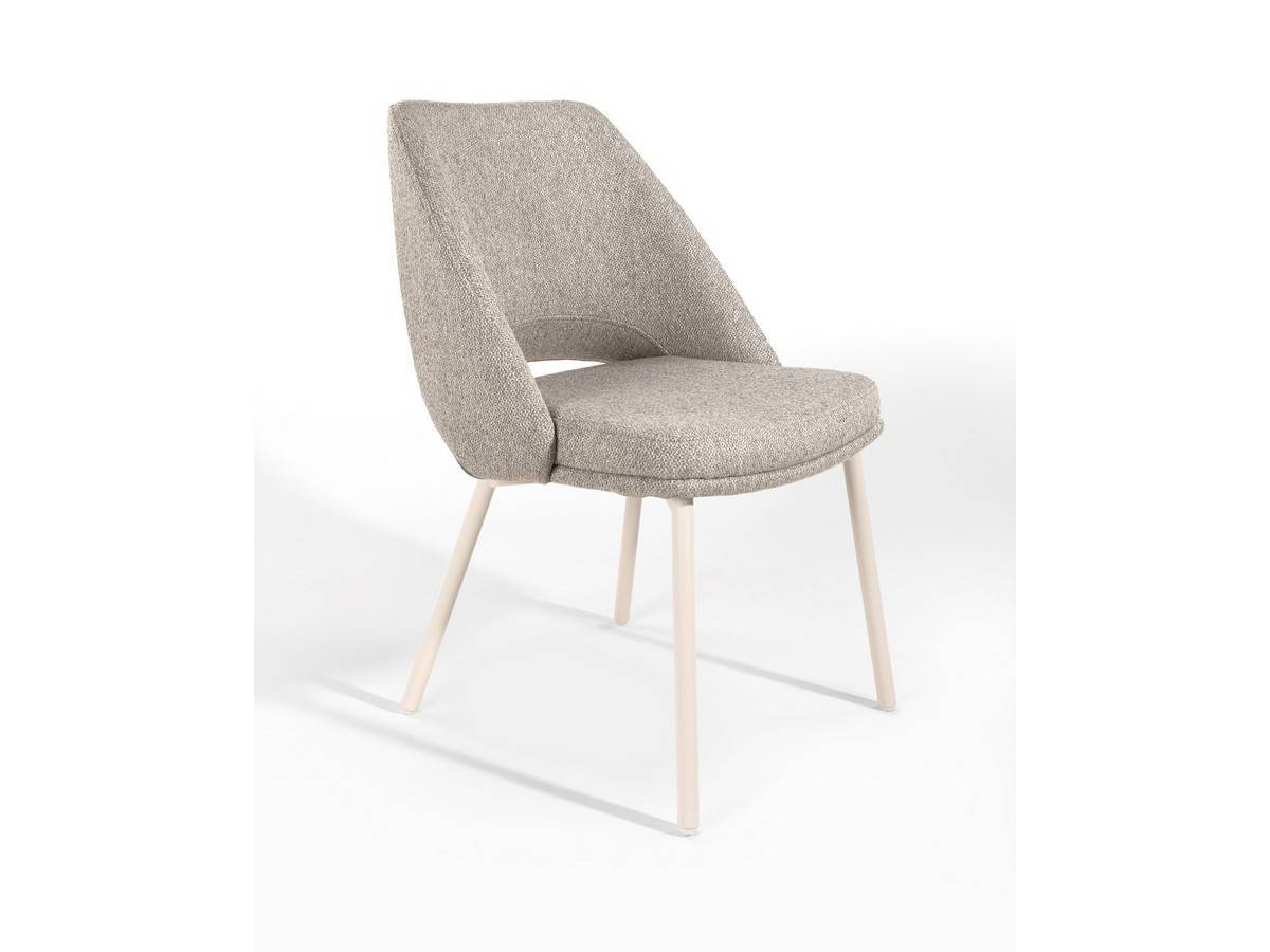  silla aman con tapizados varios y patas metálicas marfil. Modelo BGL-AMAN, imagen 2