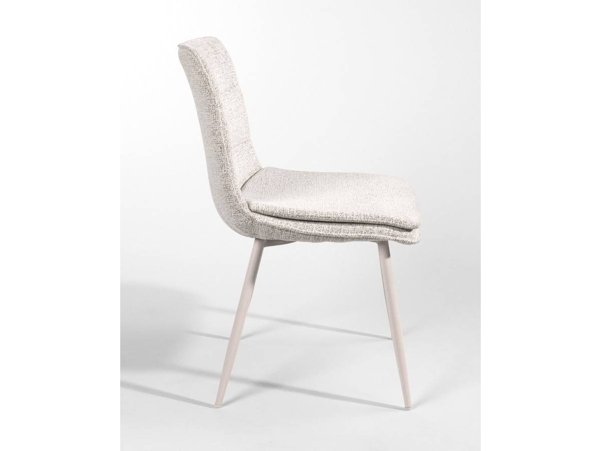  silla cascais con tapizado nacar y patas metálicas marfil. Modelo BGL-CASCAIS, imagen 3