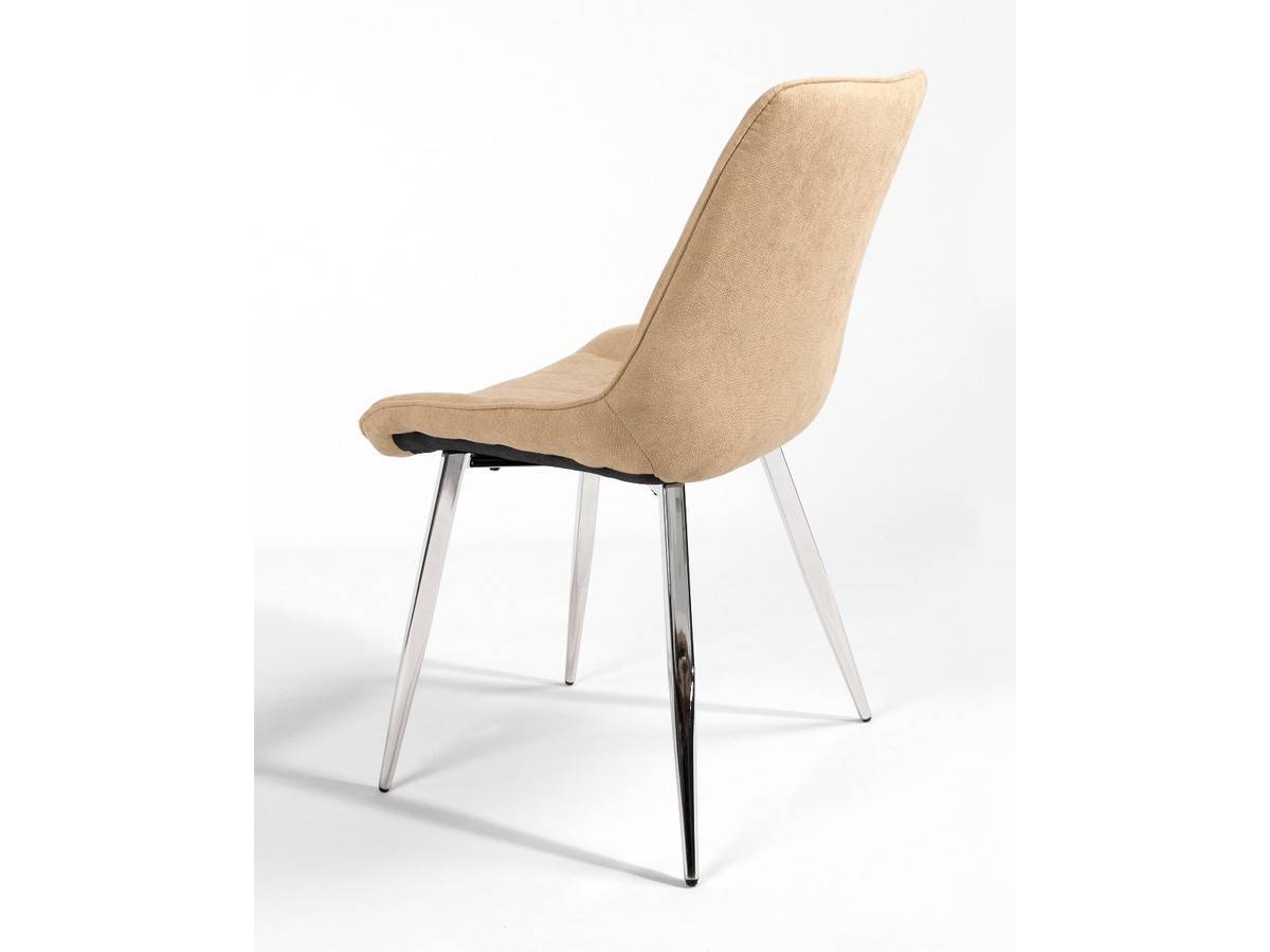  silla tapizada en crema, con patas cromadas, moderna y elegante. Modelo BGL-ESTAMBUL-CREMA, imagen 5