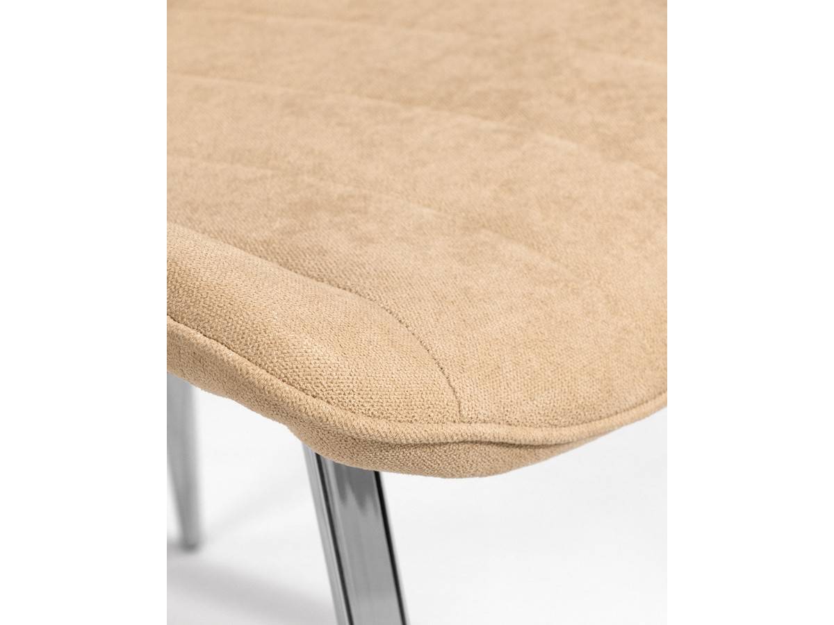  silla tapizada en crema, con patas cromadas, moderna y elegante. Modelo BGL-ESTAMBUL-CREMA, imagen 8
