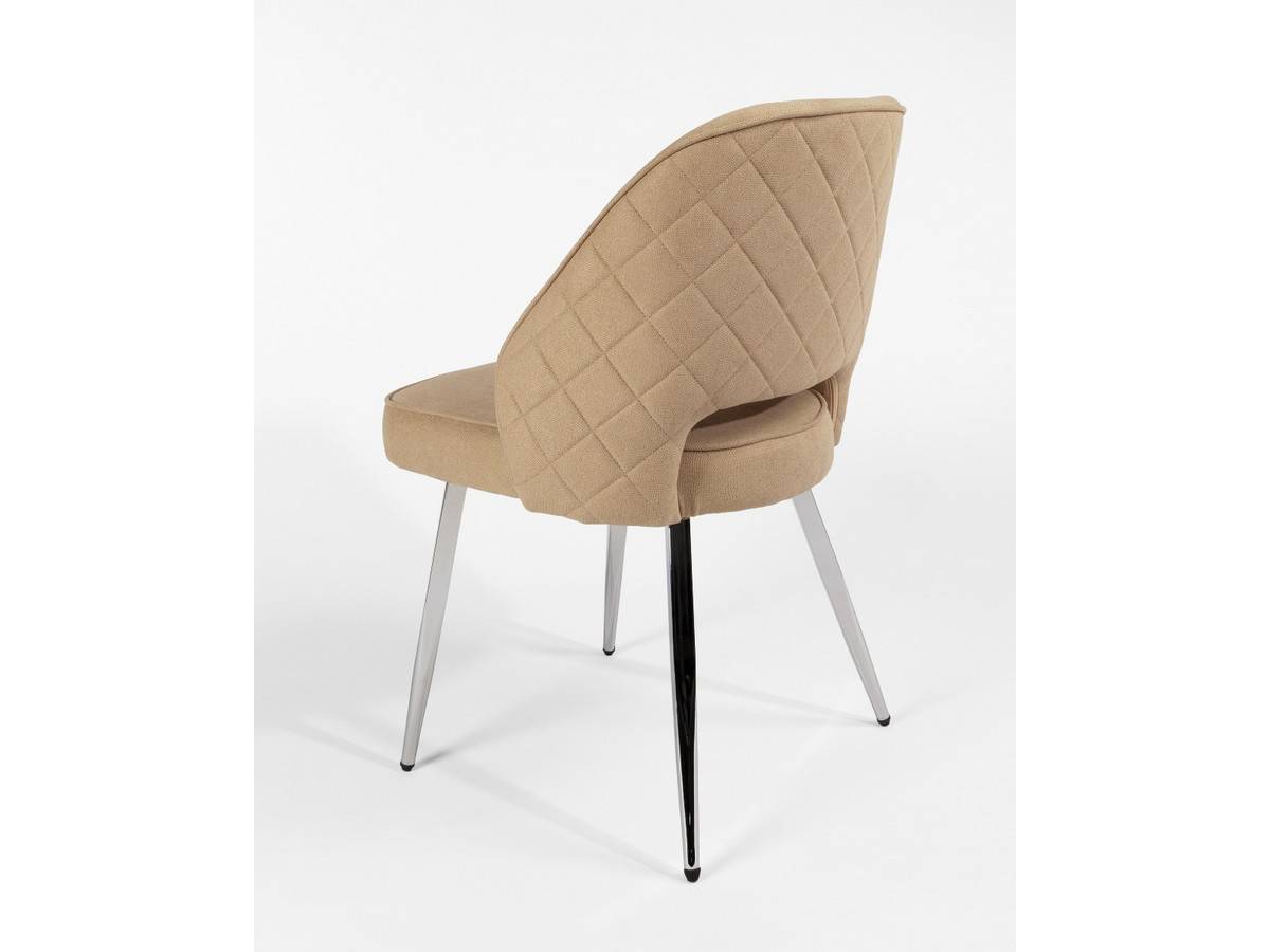  silla tapizada en color crema, con patas cromadas, estilo moderno. Modelo BGL-NAPOLES-CREMA, imagen 13