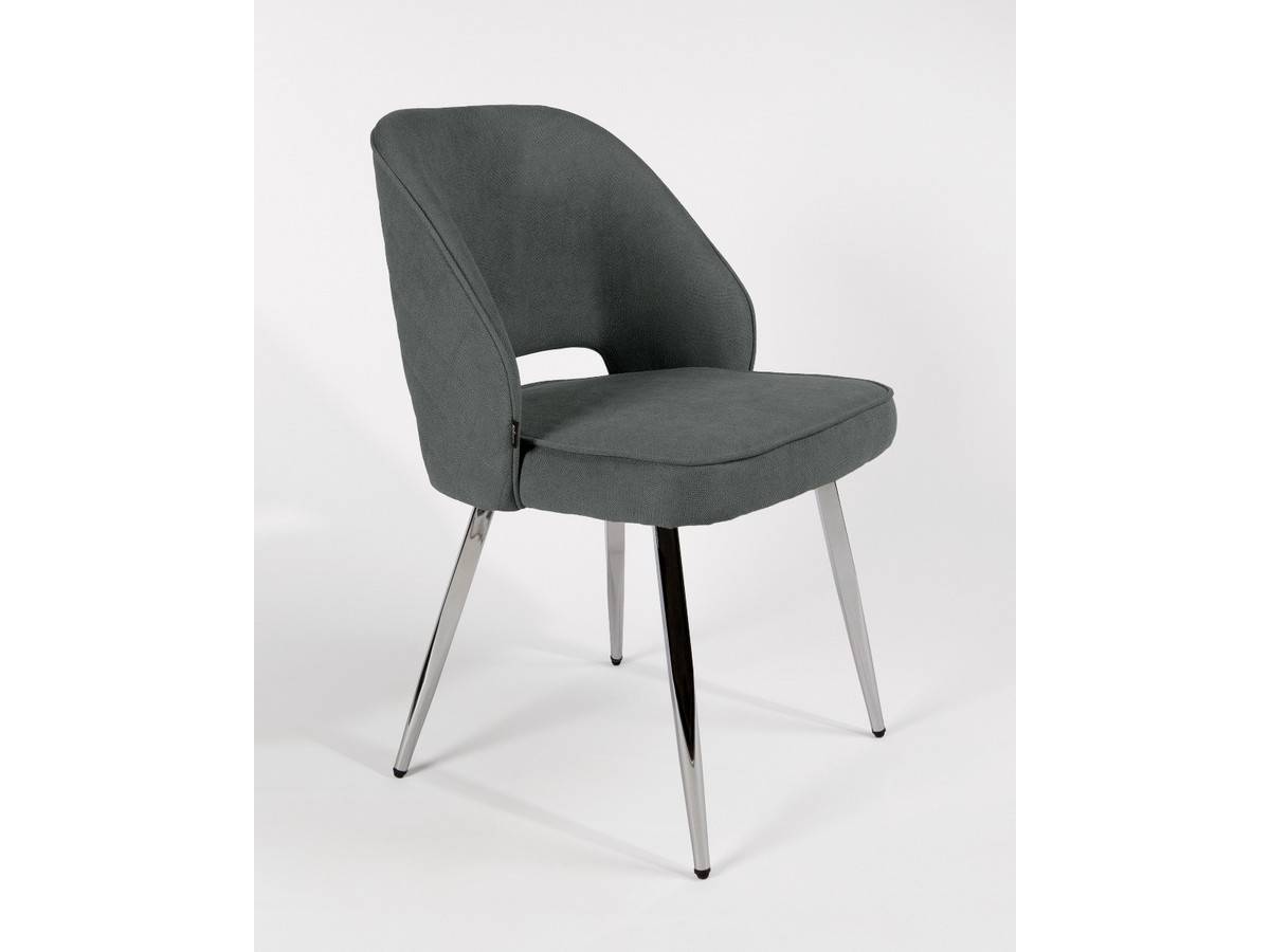  silla tapizada en color crema, con patas cromadas, estilo moderno. Modelo BGL-NAPOLES-CREMA, imagen 4