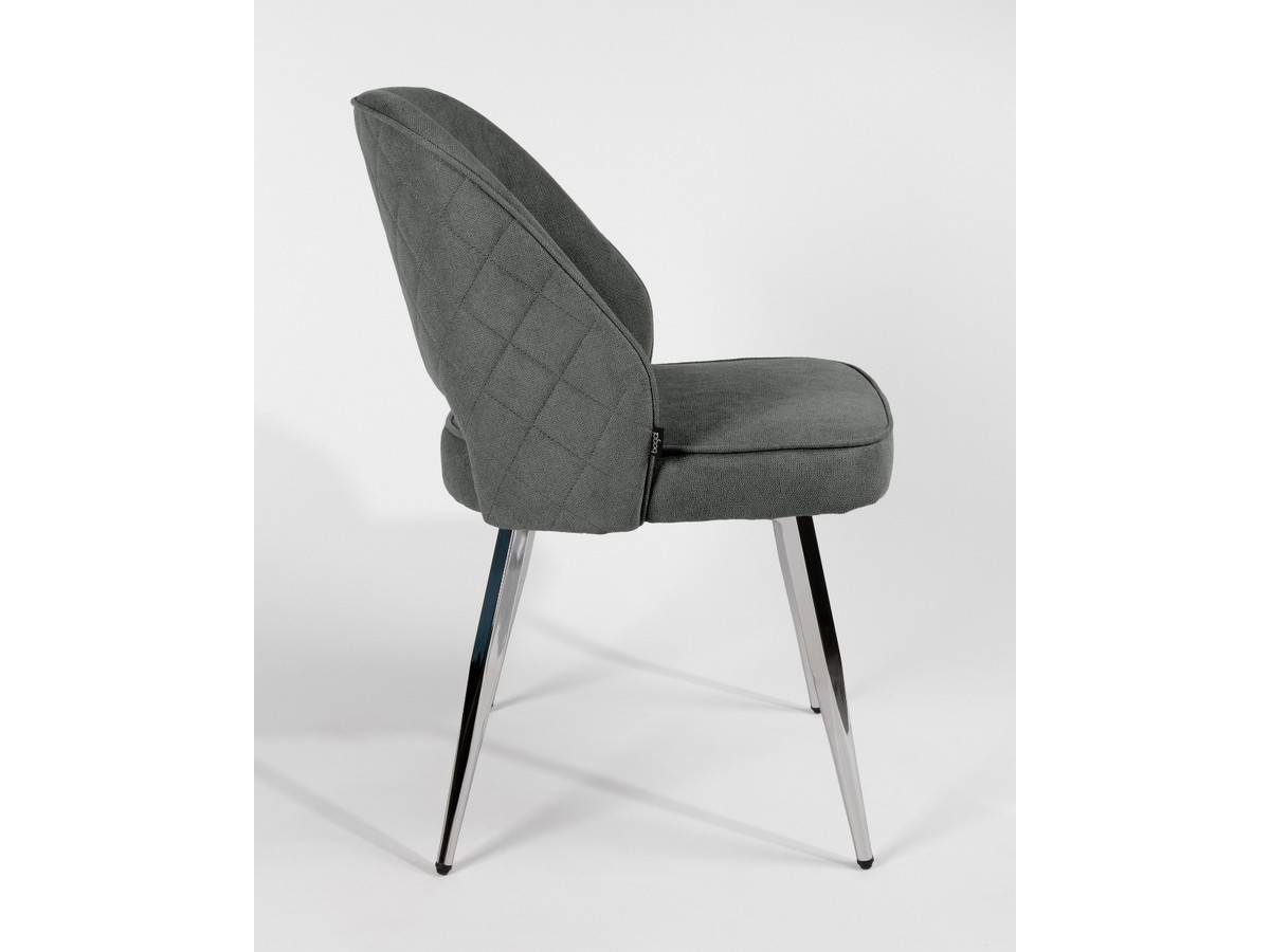  silla tapizada en color crema, con patas cromadas, estilo moderno. Modelo BGL-NAPOLES-CREMA, imagen 5