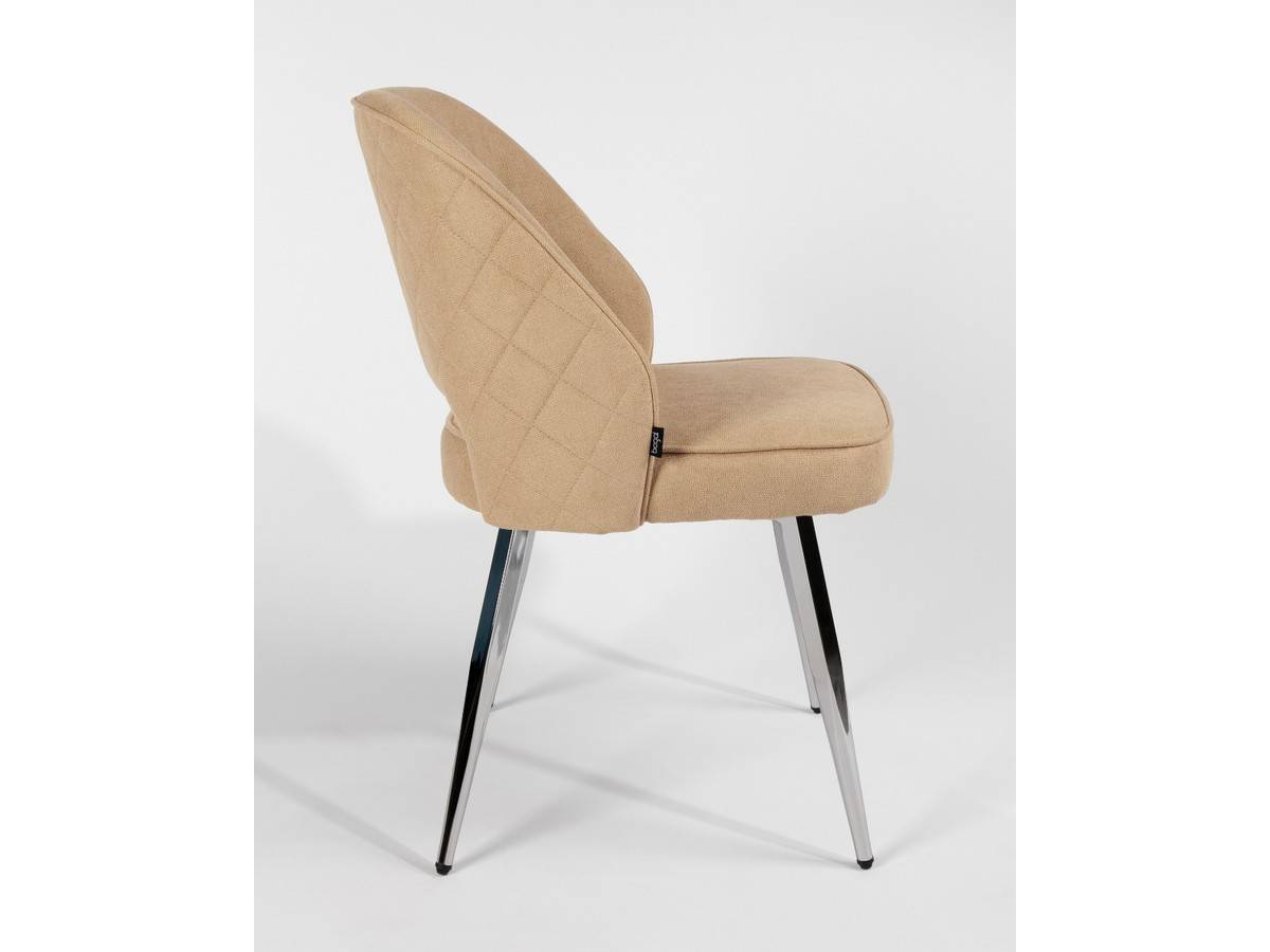  silla tapizada en color crema, con patas cromadas, estilo moderno. Modelo BGL-NAPOLES-CREMA, imagen 7