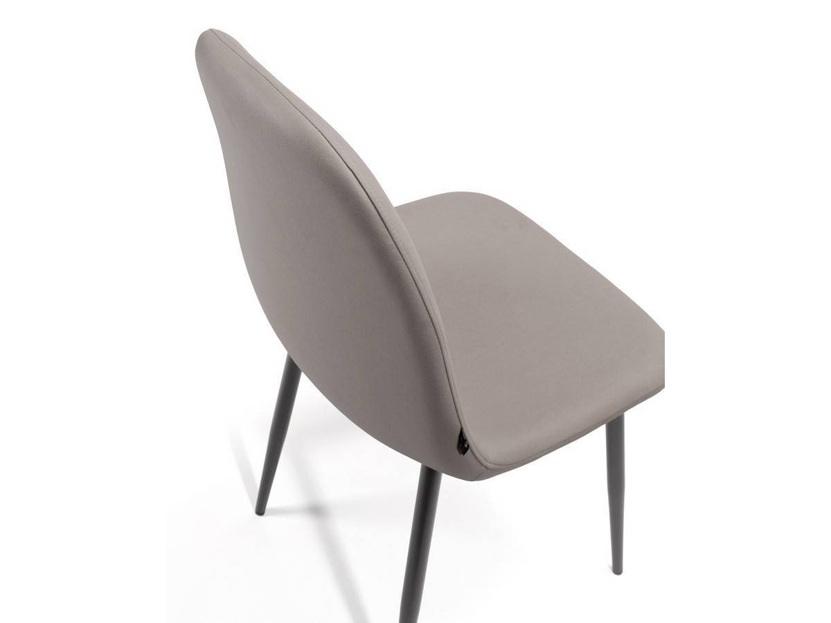  silla de comedor moderna en color gris claro, con patas negras. Modelo BGL-OPORTO-GRIS, imagen 9