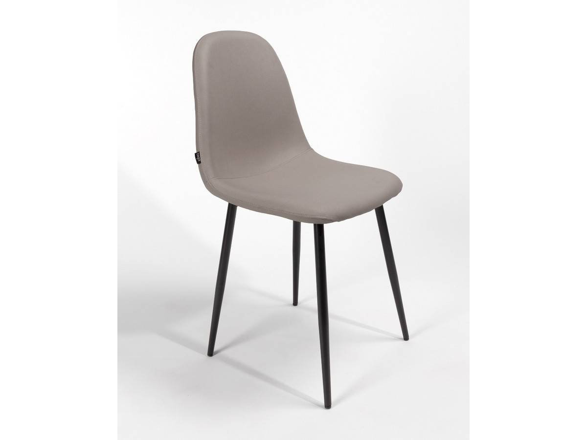  silla de comedor moderna en color gris claro, con patas negras. Modelo BGL-OPORTO-GRIS, imagen 6