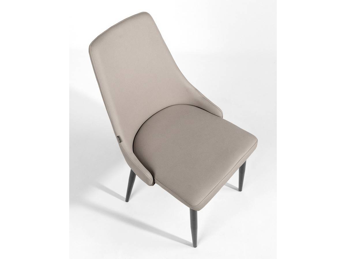  silla moderna de metal tapizada en gris claro con patas negras. Modelo BGL-PARIS-GRIS, imagen 10