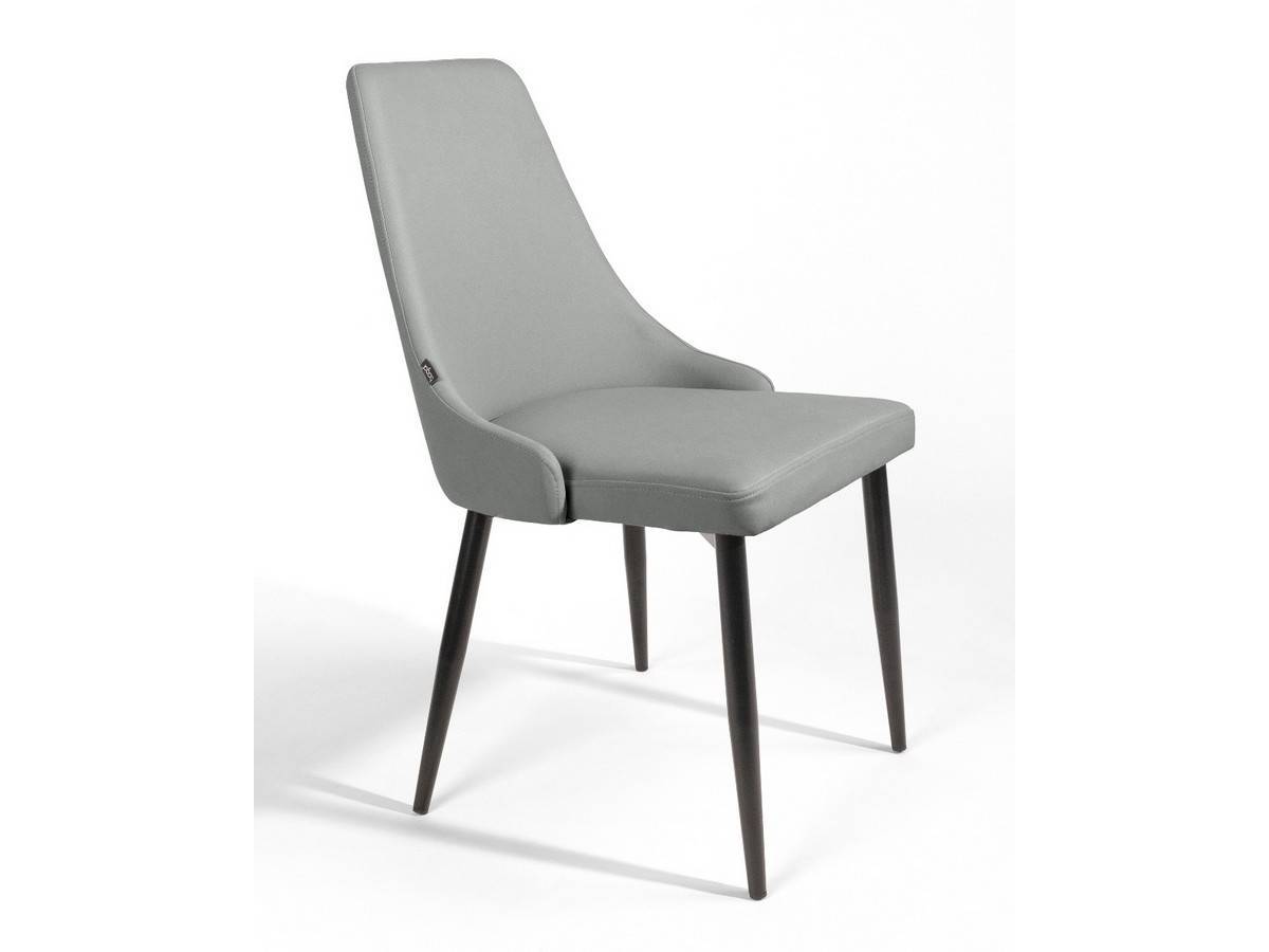  silla moderna de metal tapizada en gris claro con patas negras. Modelo BGL-PARIS-GRIS, imagen 6