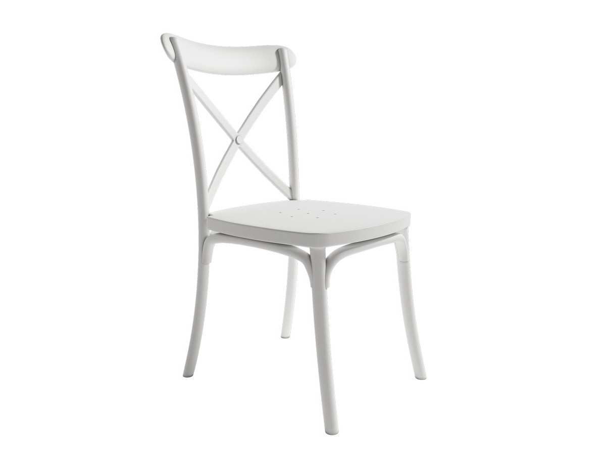  silla vintage apilable de polipropileno en color blanco . Modelo BGL-ROMA-BLANCO, imagen 1