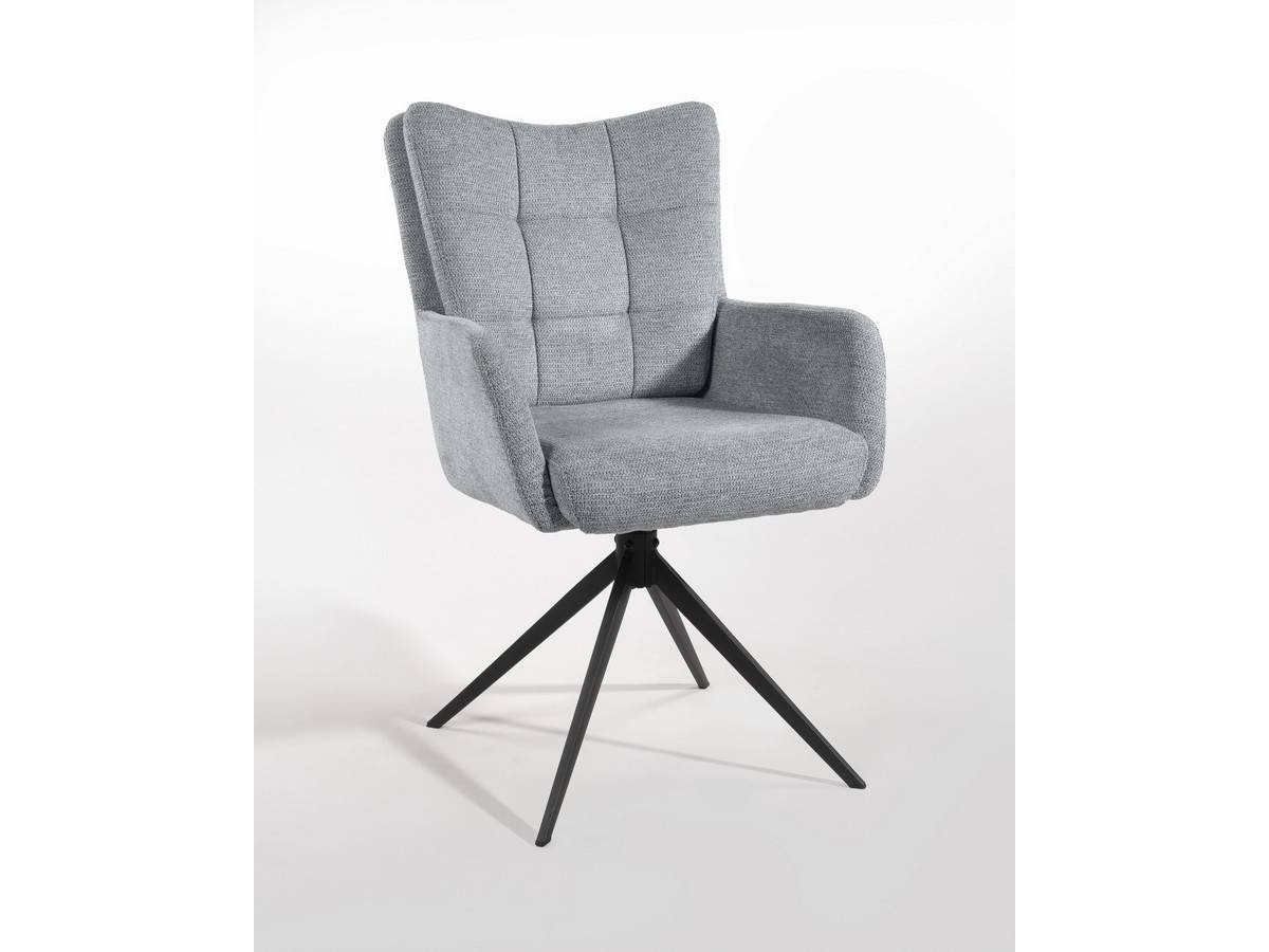  silla salta giratoria 360º con función return, tapizado pizarra y patas metálicas negras. Modelo BGL-SALTA, imagen 3