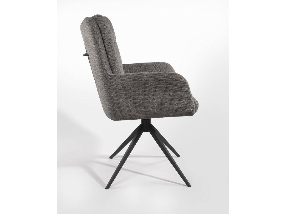 silla salta giratoria 360º con función return, tapizado pizarra y patas metálicas negras. Modelo BGL-SALTA, imagen 5