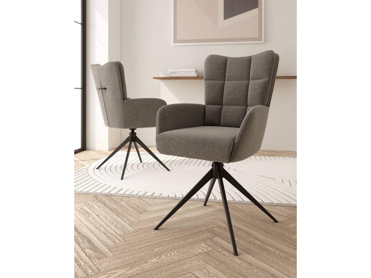  silla salta giratoria 360º con función return, tapizado pizarra y patas metálicas negras. Modelo BGL-SALTA, imagen 8
