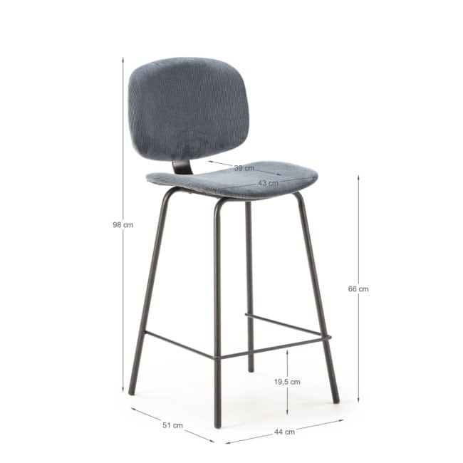Taburete arus 65cm azul-pata negra 2p-caja 15881 - Imagen 3