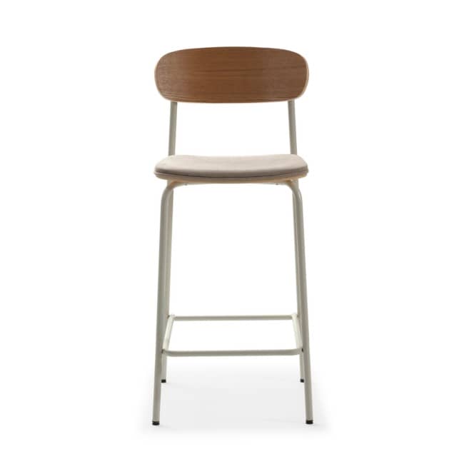 Taburete adriana beige-patas blancas 2p-caja 17357 - Imagen 5