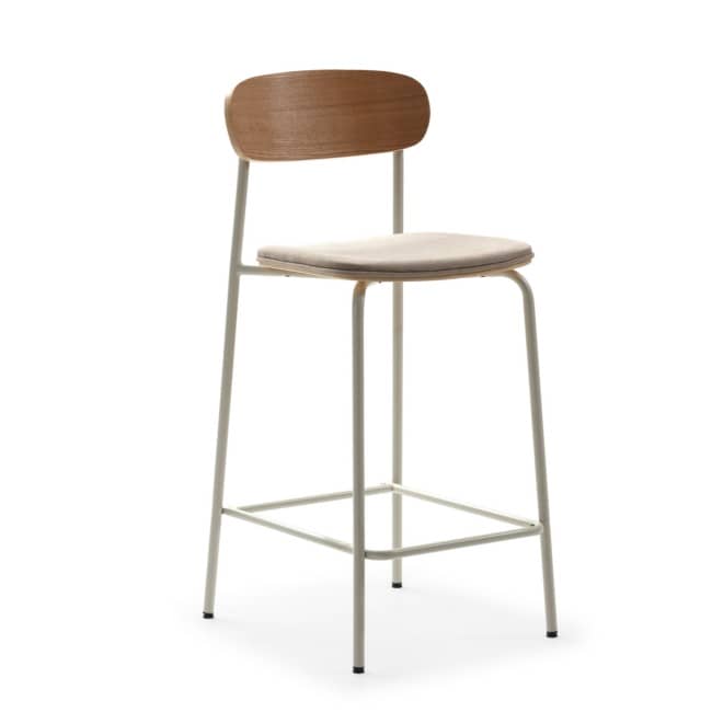 Taburete adriana beige-patas blancas 2p-caja 17357 - Imagen 7