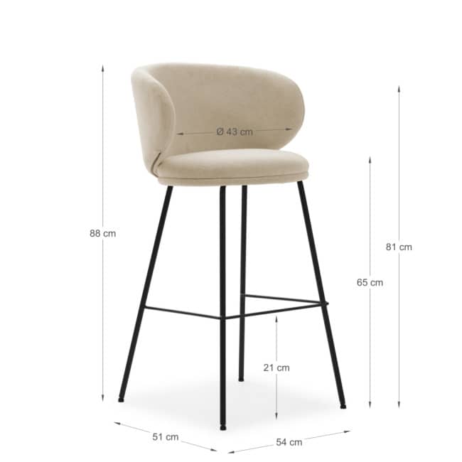 Taburete rush beige 2p-caja 17657 - Imagen 3