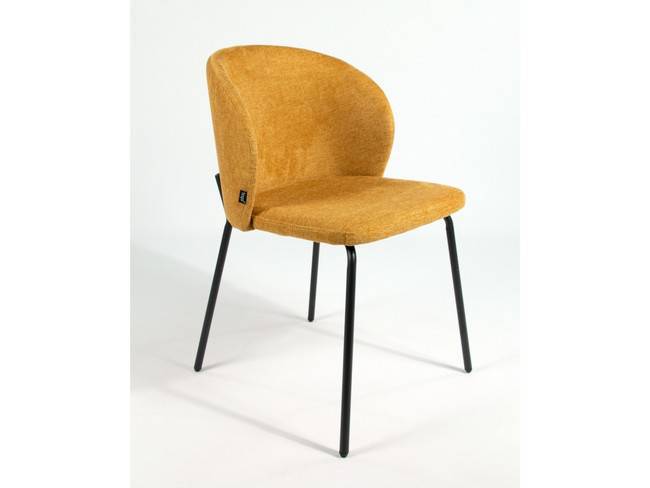 Silla bergen tapizado mostaza patas metálicas negras BGL-BERGEN - Imagen 1